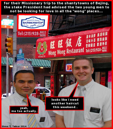 Mormon Missionaries China in wong places.